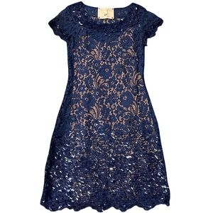 Sophisticated Navy Lace Dress for Women